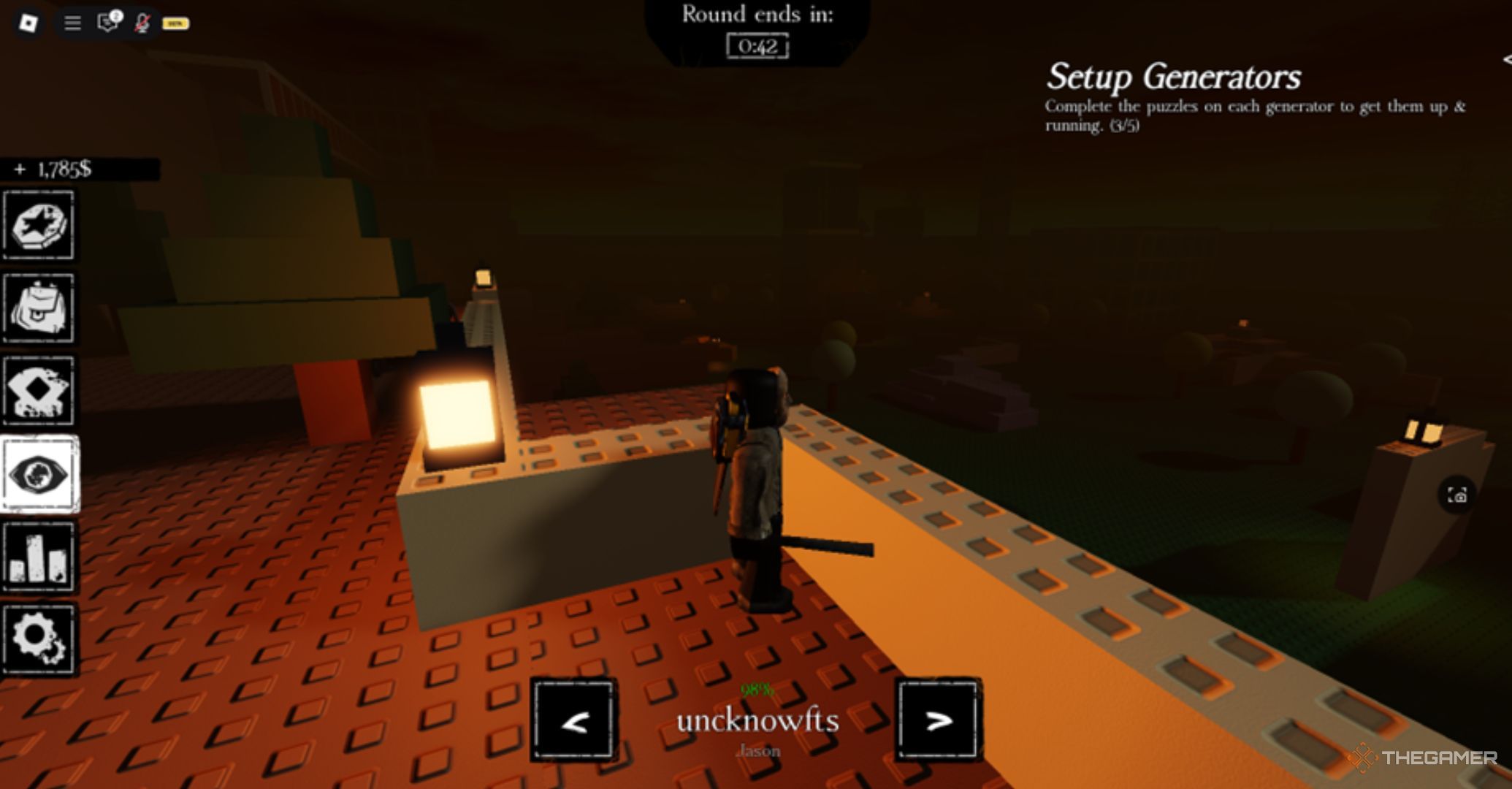 Roblox Forsaken Jason Killer Standing in a big mountain watching the horizon.