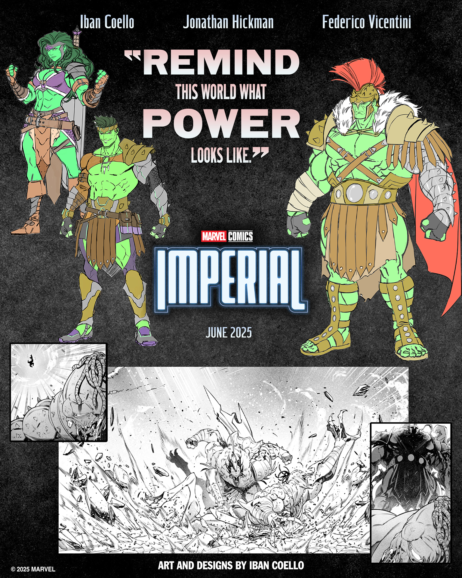 Imperial designs for She-Hulk, Skaar, and Bruce Banner