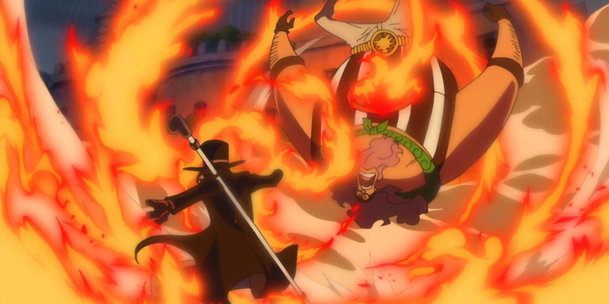One Piece Sabo attacks Jesus Burguess.