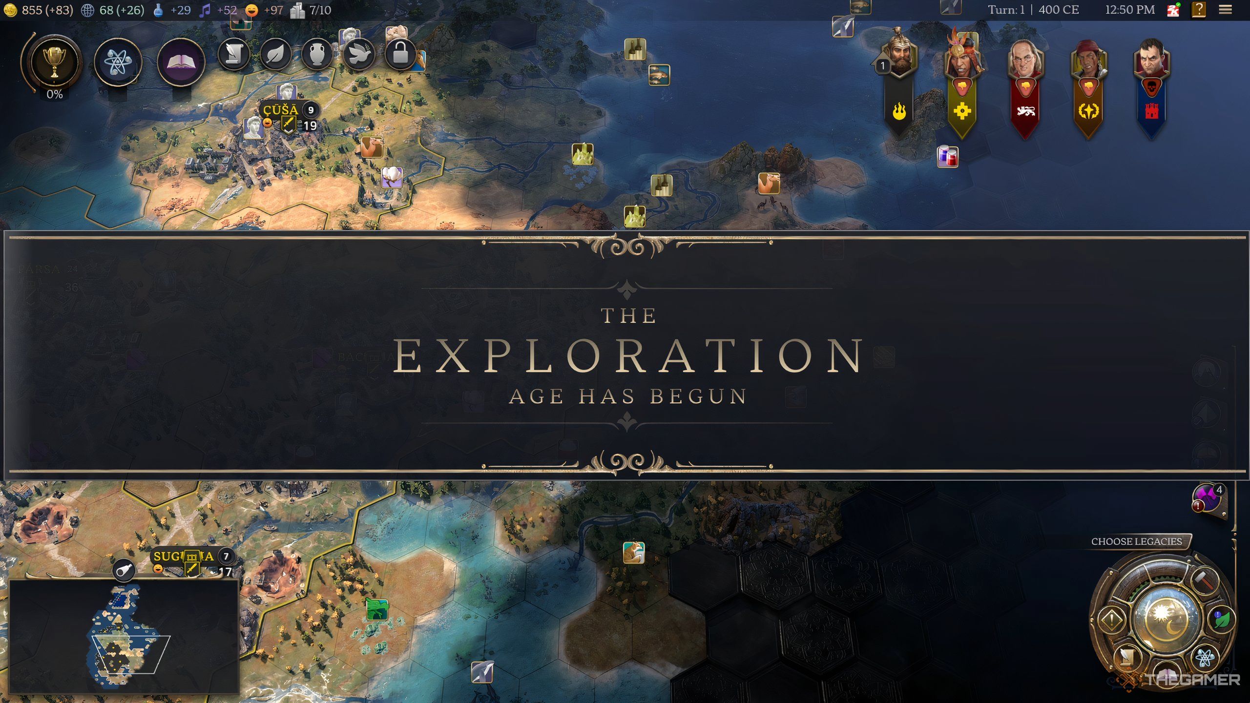 The Exploration Age title card at the beginning of a new age in Civilization 7. 