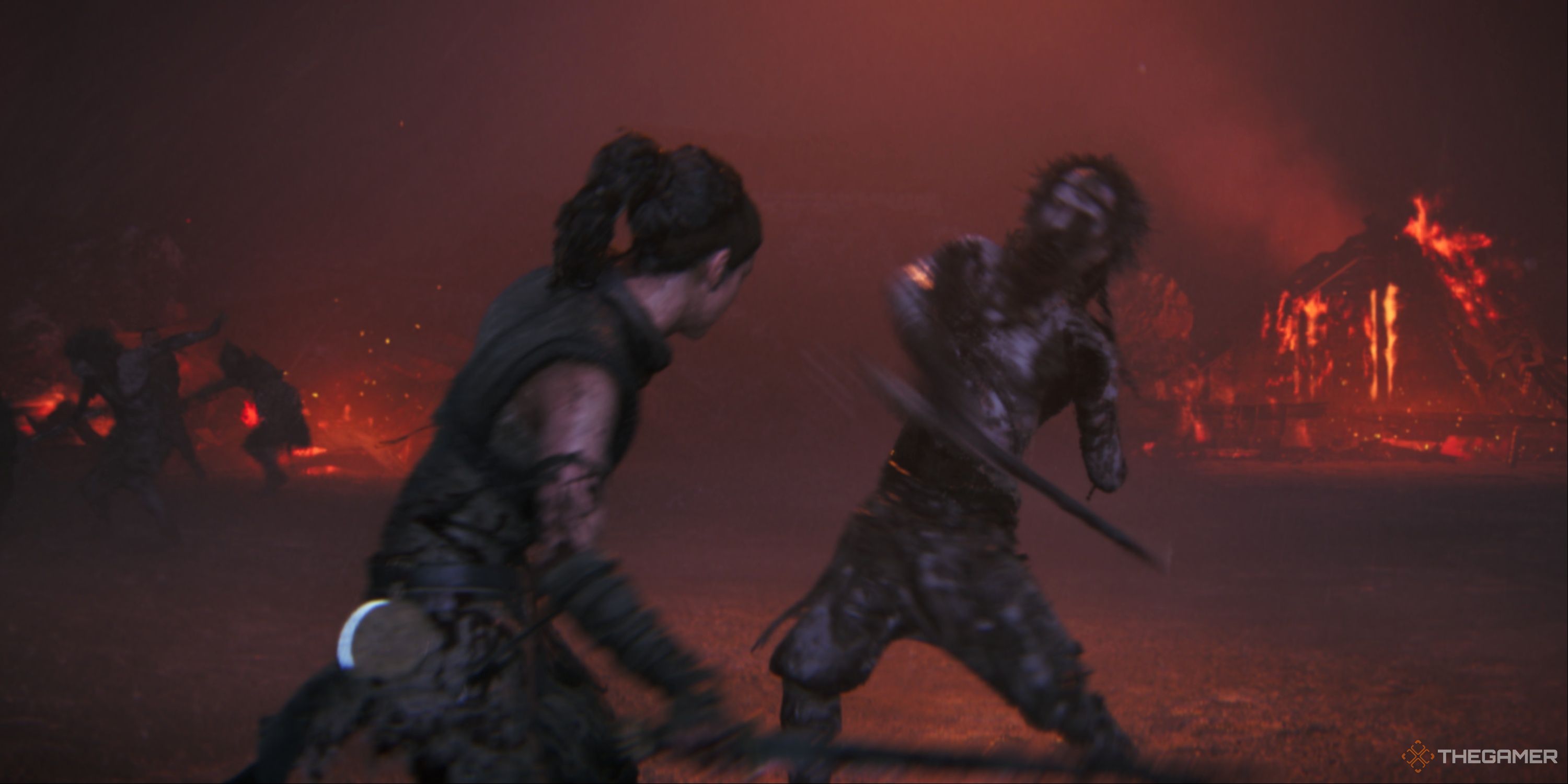 Senua's Saga Hellblade 2 - Senua In Combat With An Intimidating Draugr In The Chapter 5 Fight