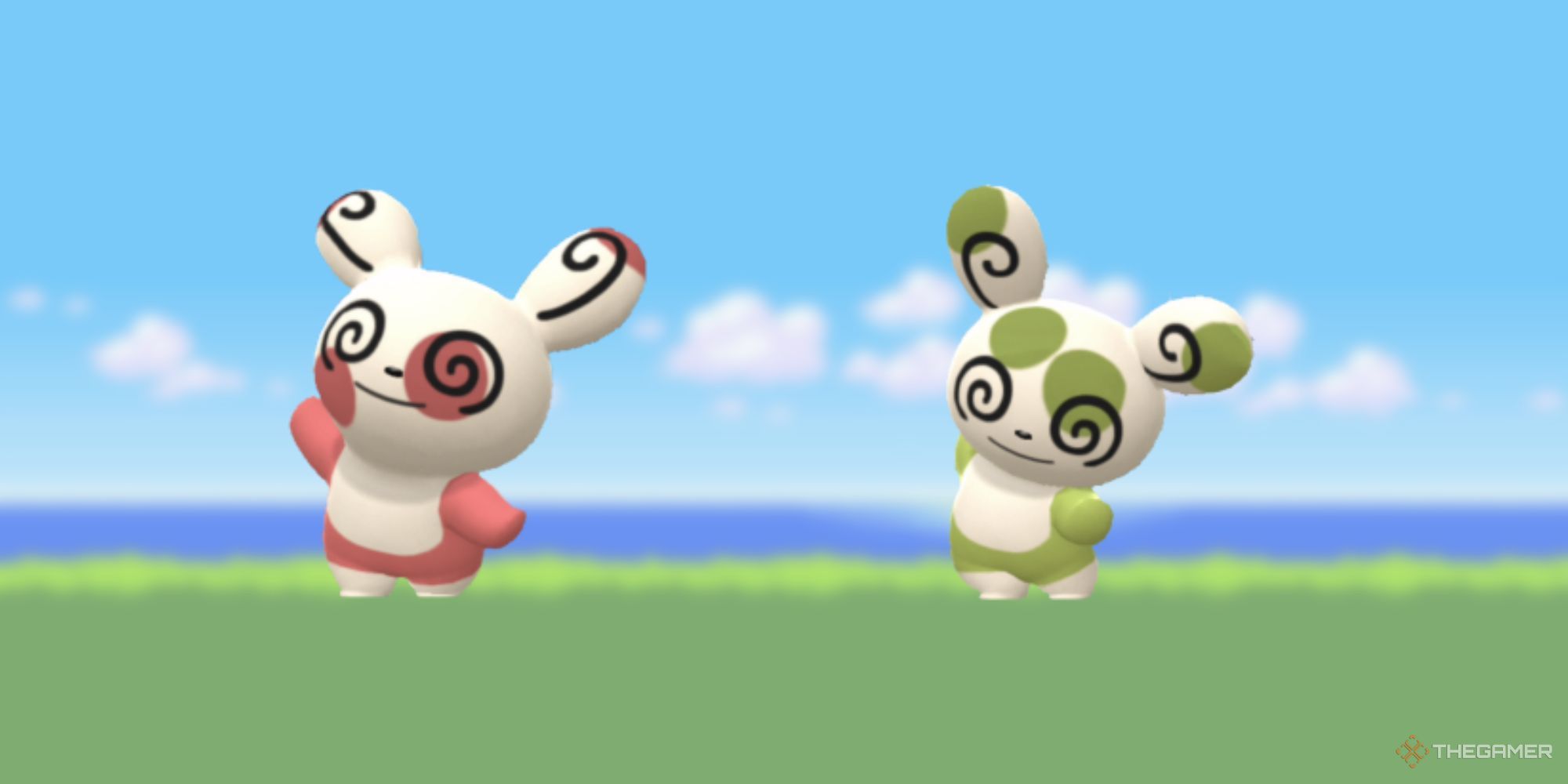 shiny and non-shiny Spinda pokemon