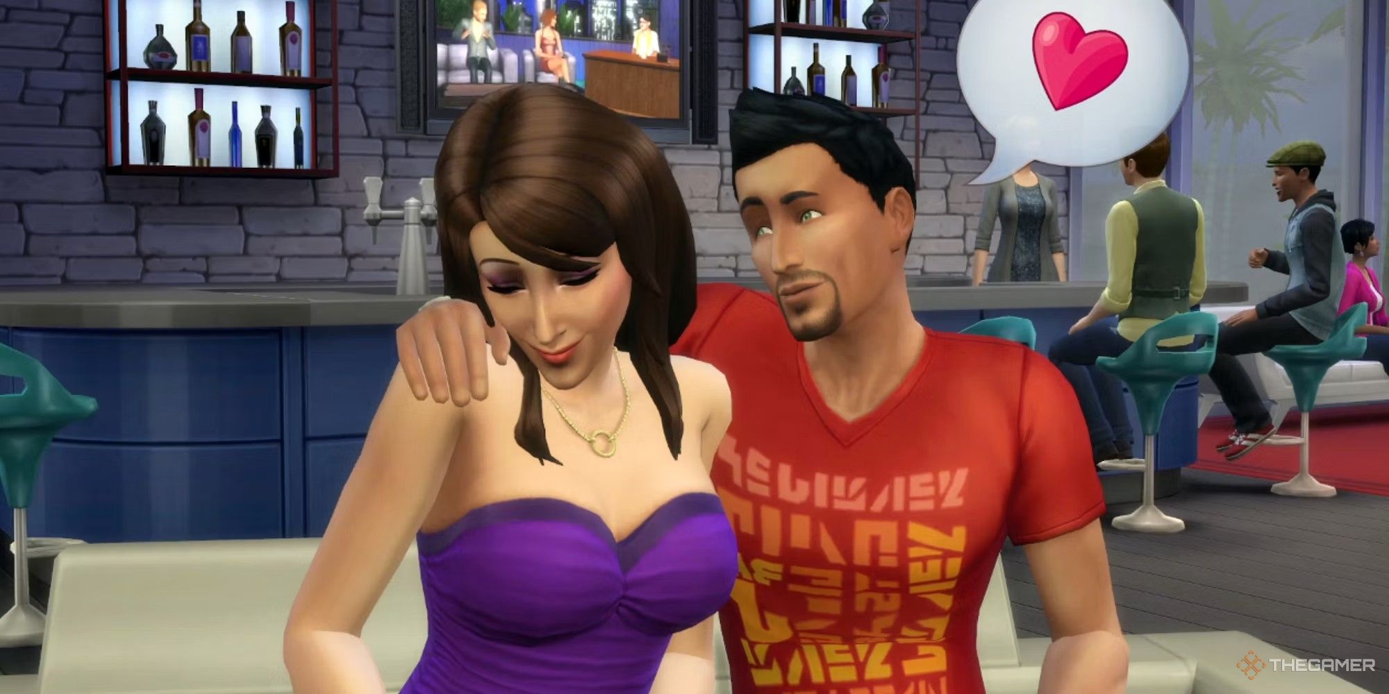 sims 4 charisma skill don lothario flirting with a sim on the couch heart bubble how to build charisma