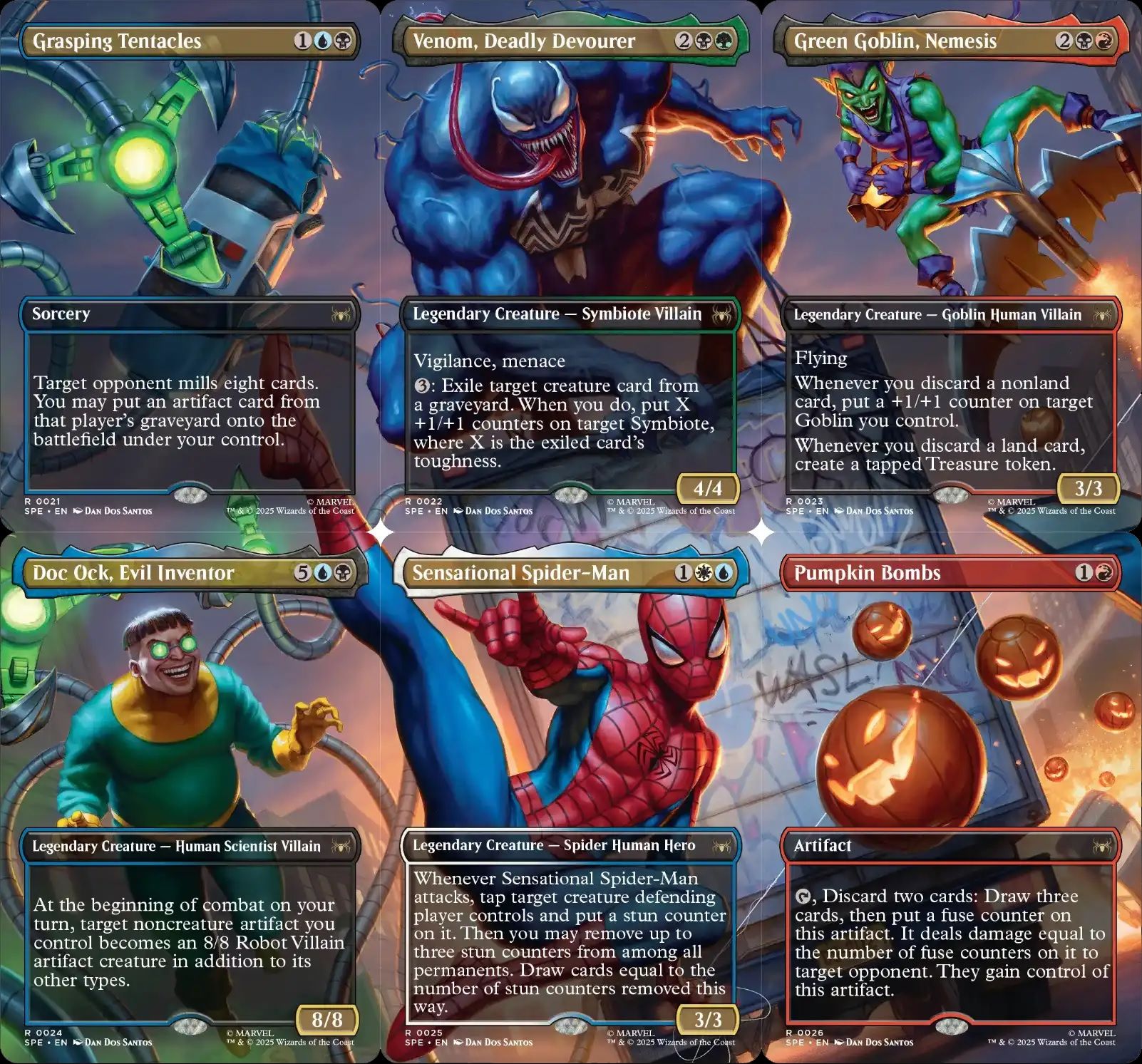 Six MTG cards in the Spider-Man crossover. 