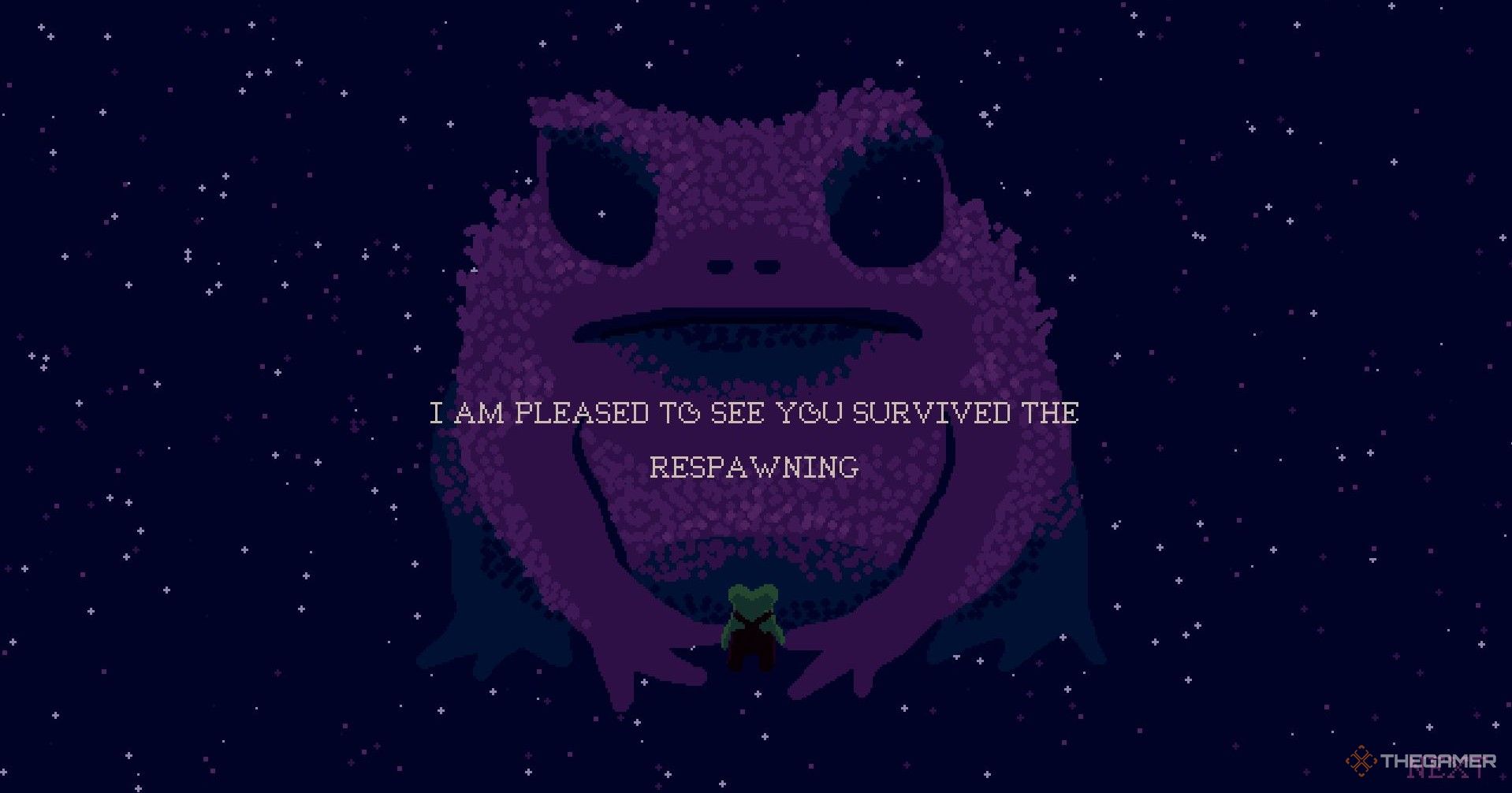 The dream frog talking to your frog in Mudborne.