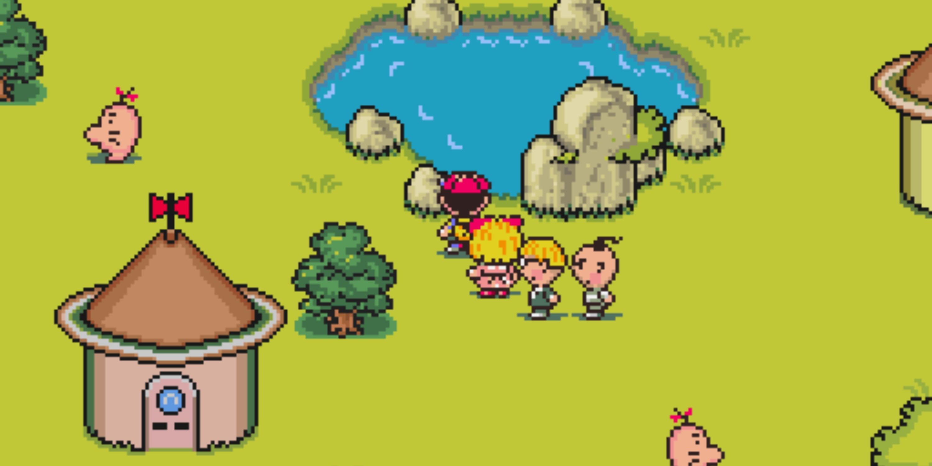 The Earthbound party in Saturn Valley.