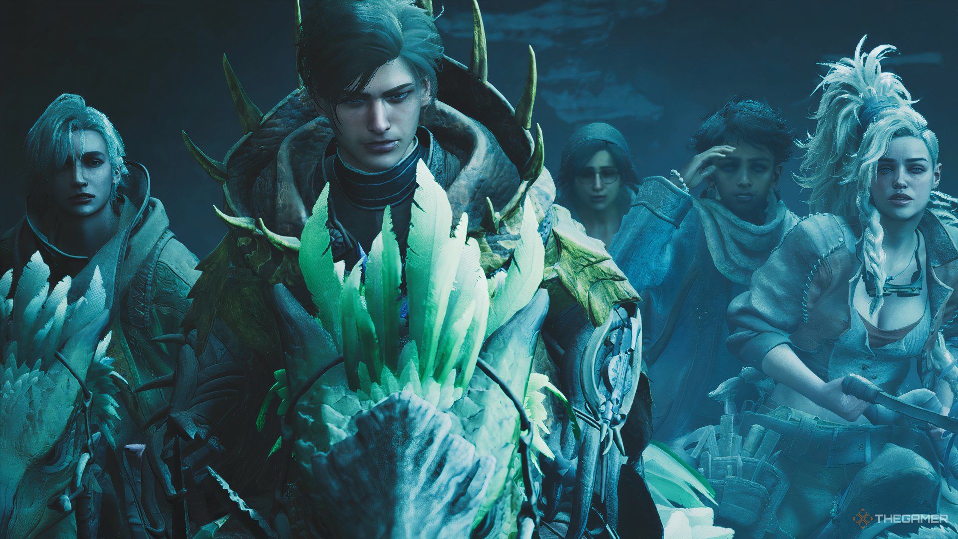 The guild arriving to see the White Wraith in Monster Hunter Wilds.