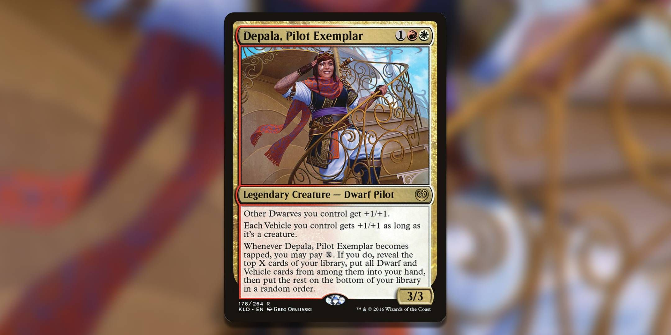 The Magic The Gathering card Depala Pilot Exemplar by Greg Opalinski.