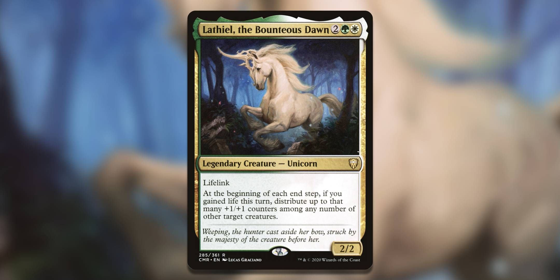 The Magic the Gathering card Lathiel the Bounteous Dawn by Lucas Graciano.