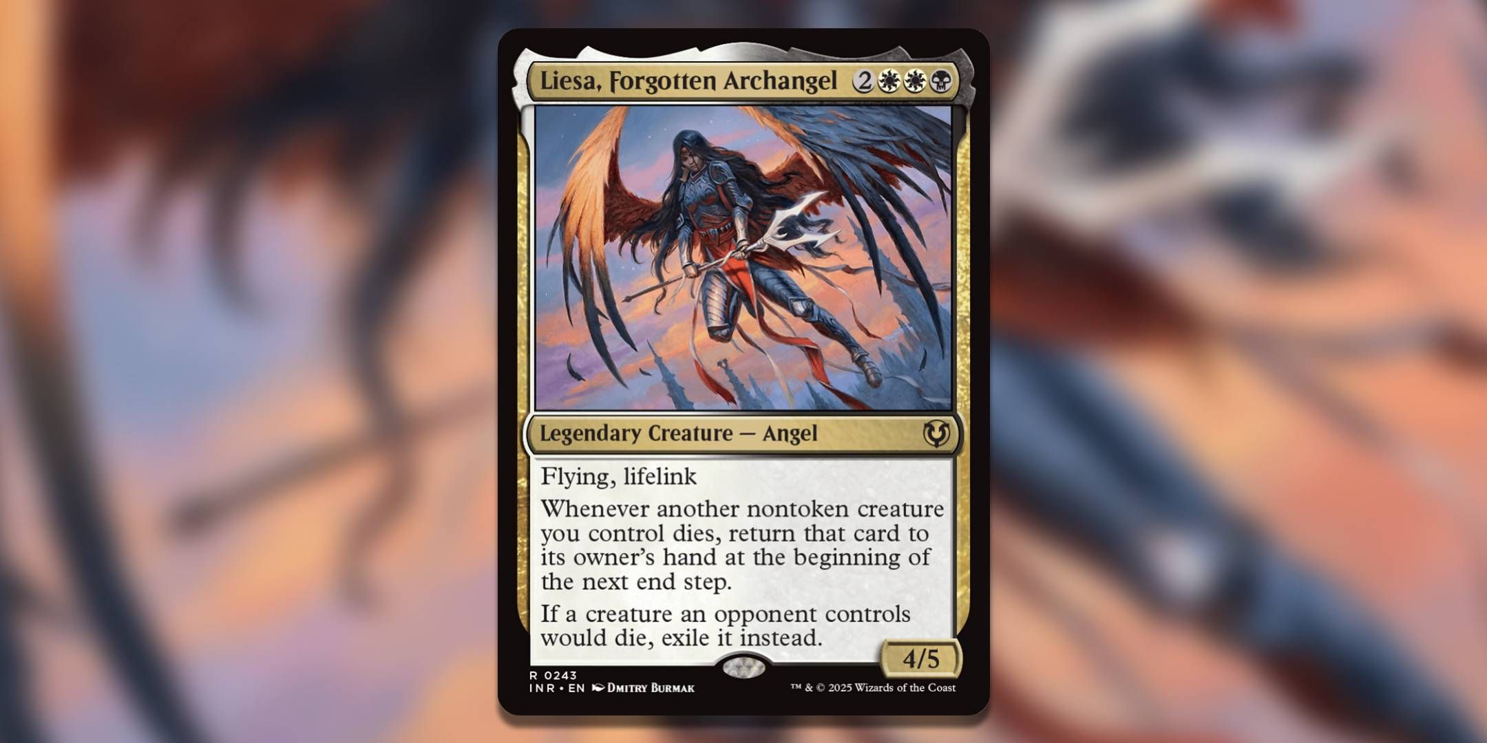 The Magic the Gathering card Liesa Forgotten Archange by Dmitry Burmak.