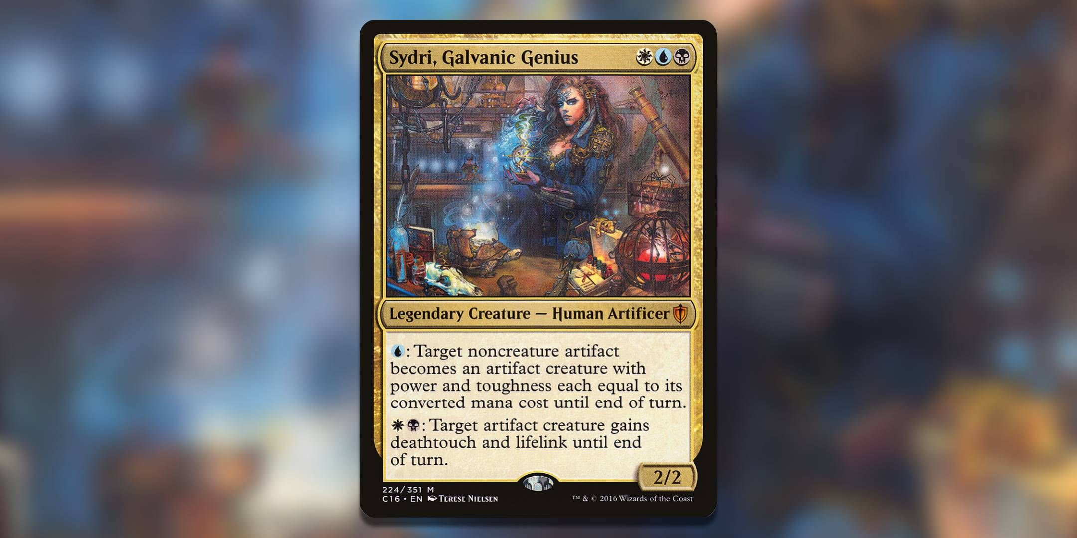 The Magic The Gathering card Sydri Galvanic Genius by Terese Nielsen.
