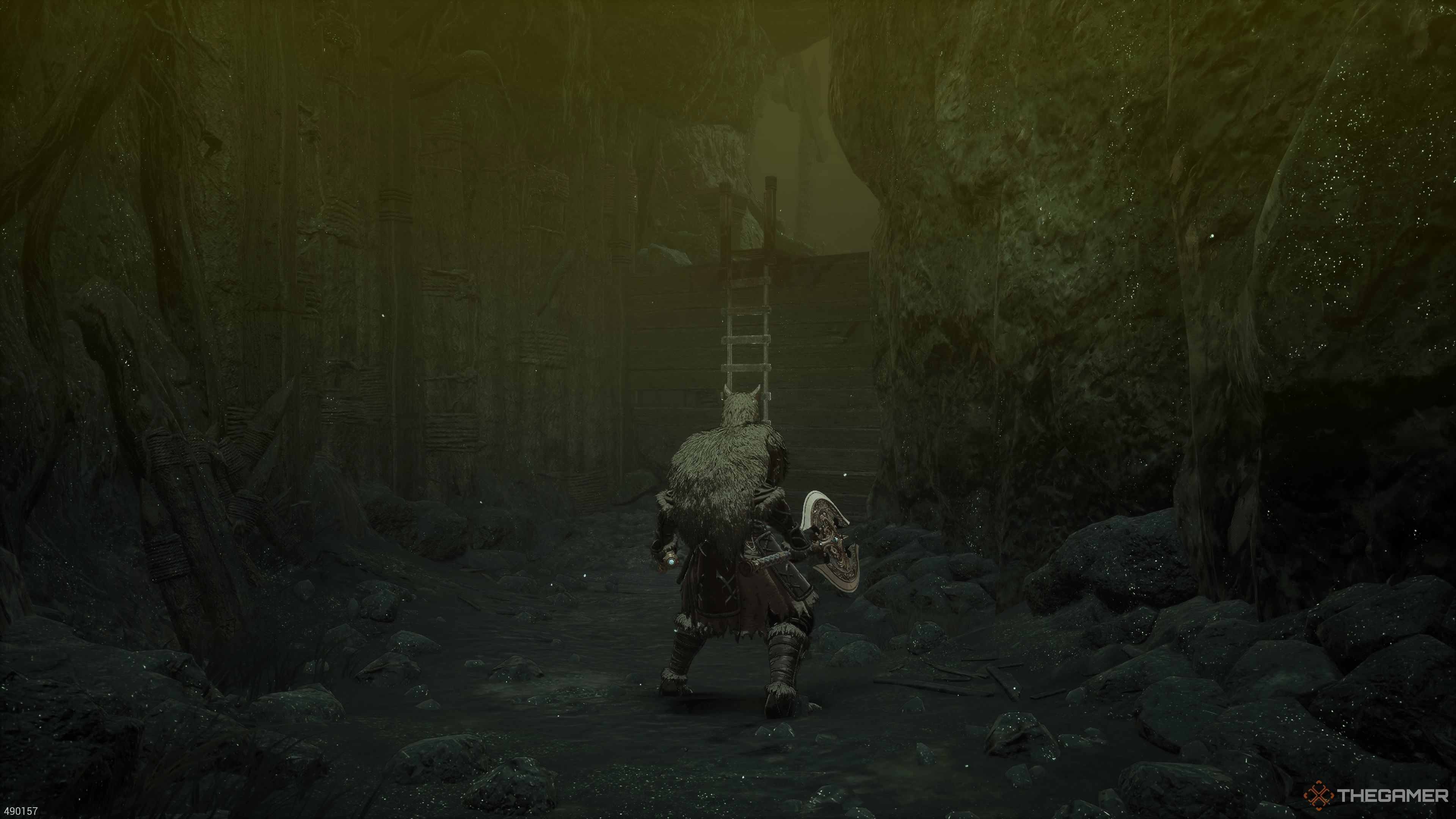 The opening area in the Jar Enthusiast quest in The First Berserker Khazan.
