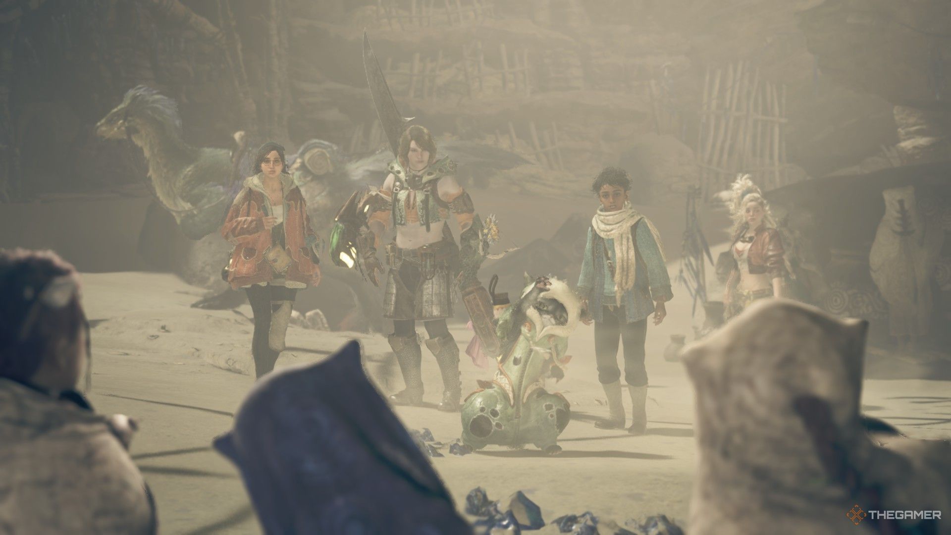 The party visits Kunafa in Monster Hunter Wilds.