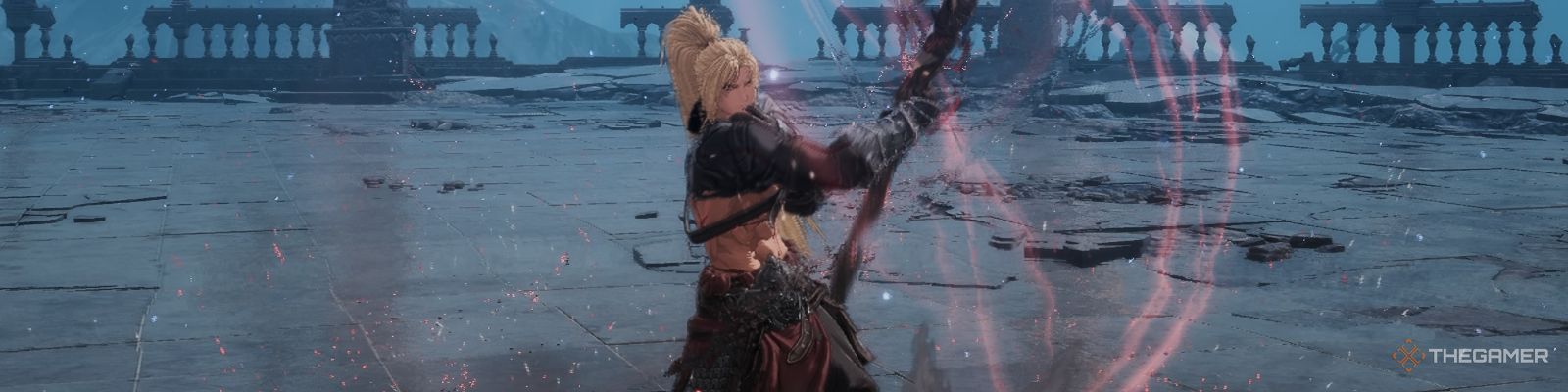 The Phantom Heatwave skill performed with the spear In The First Berserker Khazan.