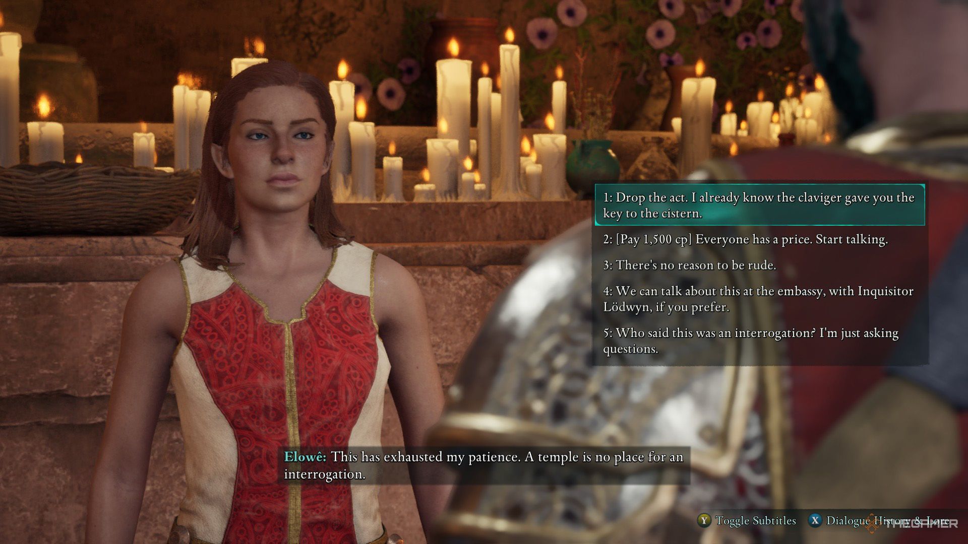 The player is speaking with Elowe in Avowed
