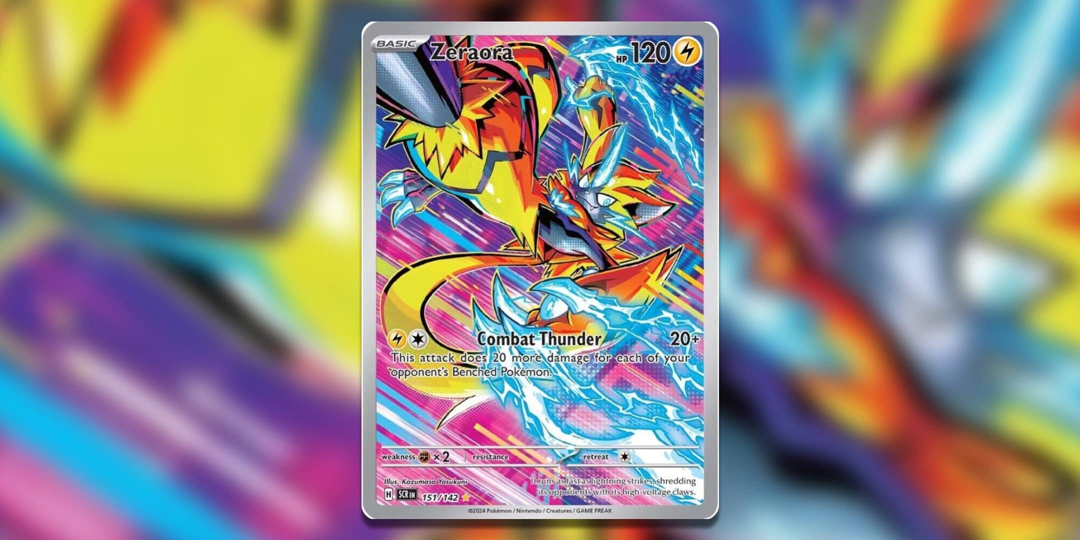 The Pokemon TCG card Zeraora by Kazumasa Yasukuni.