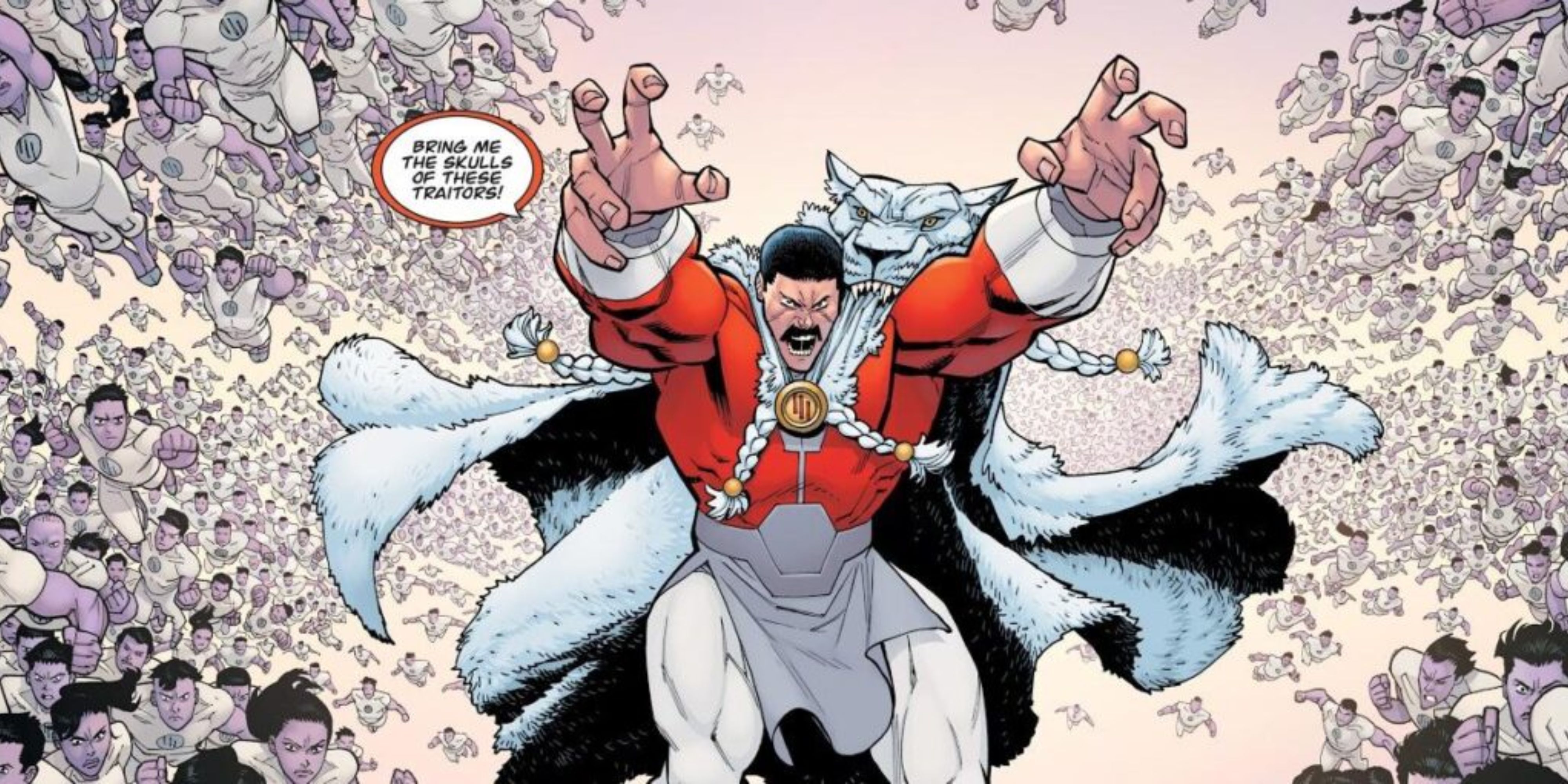 Thragg launching an attack in Invincible