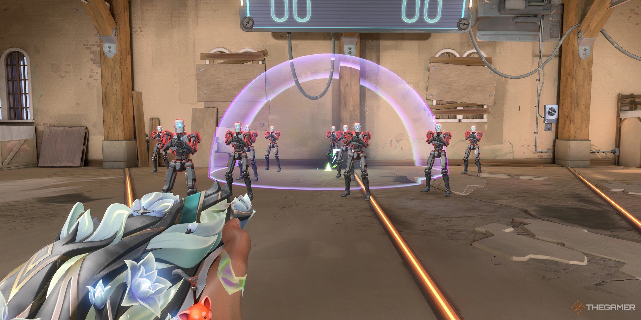 Waylay using her ability saturate on practice bots in The Range.
