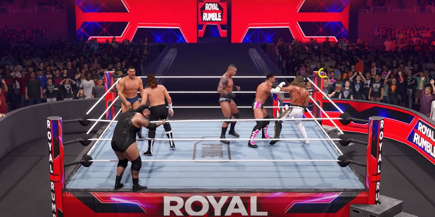 WWE 2K25 Royal Rumble match.