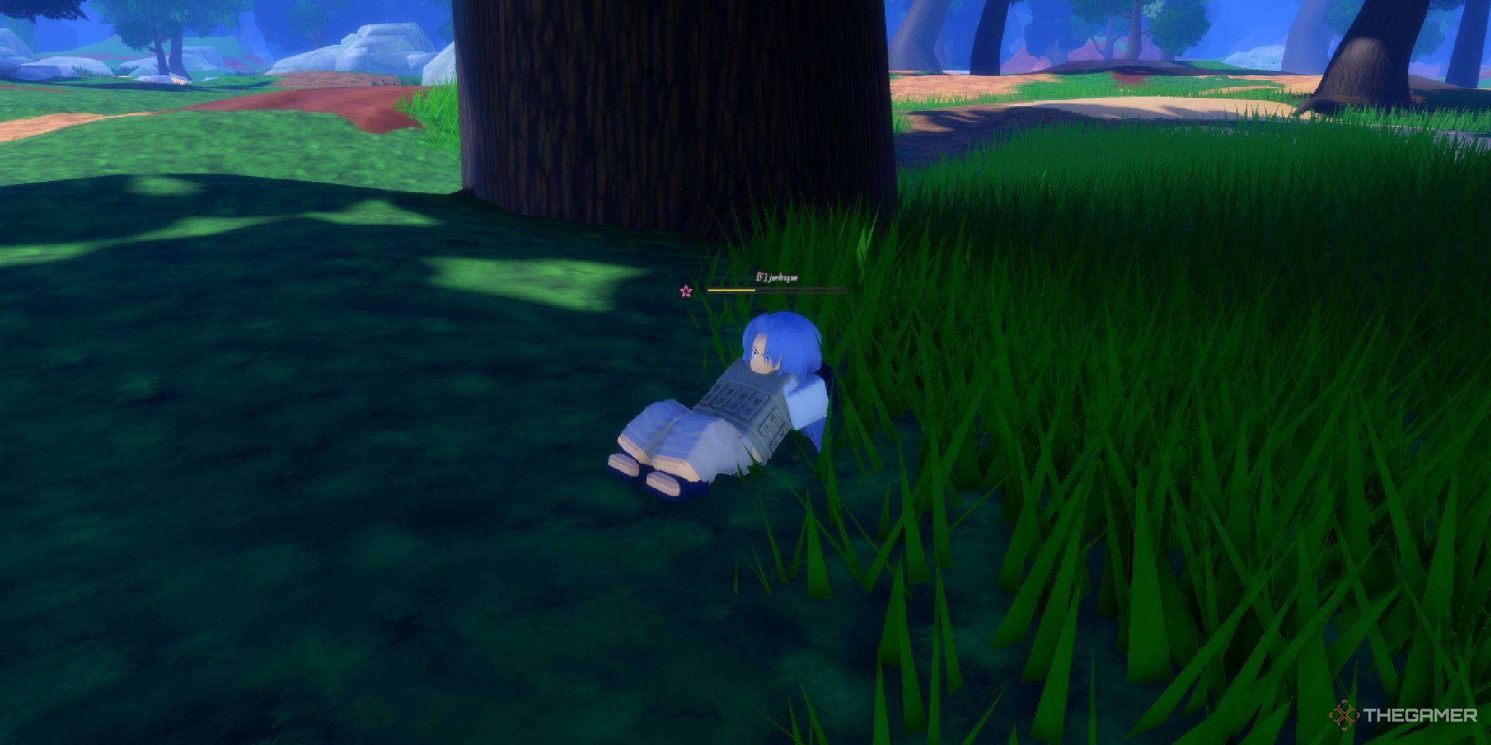 A player doing sit ups in Ninja Time on Roblox.