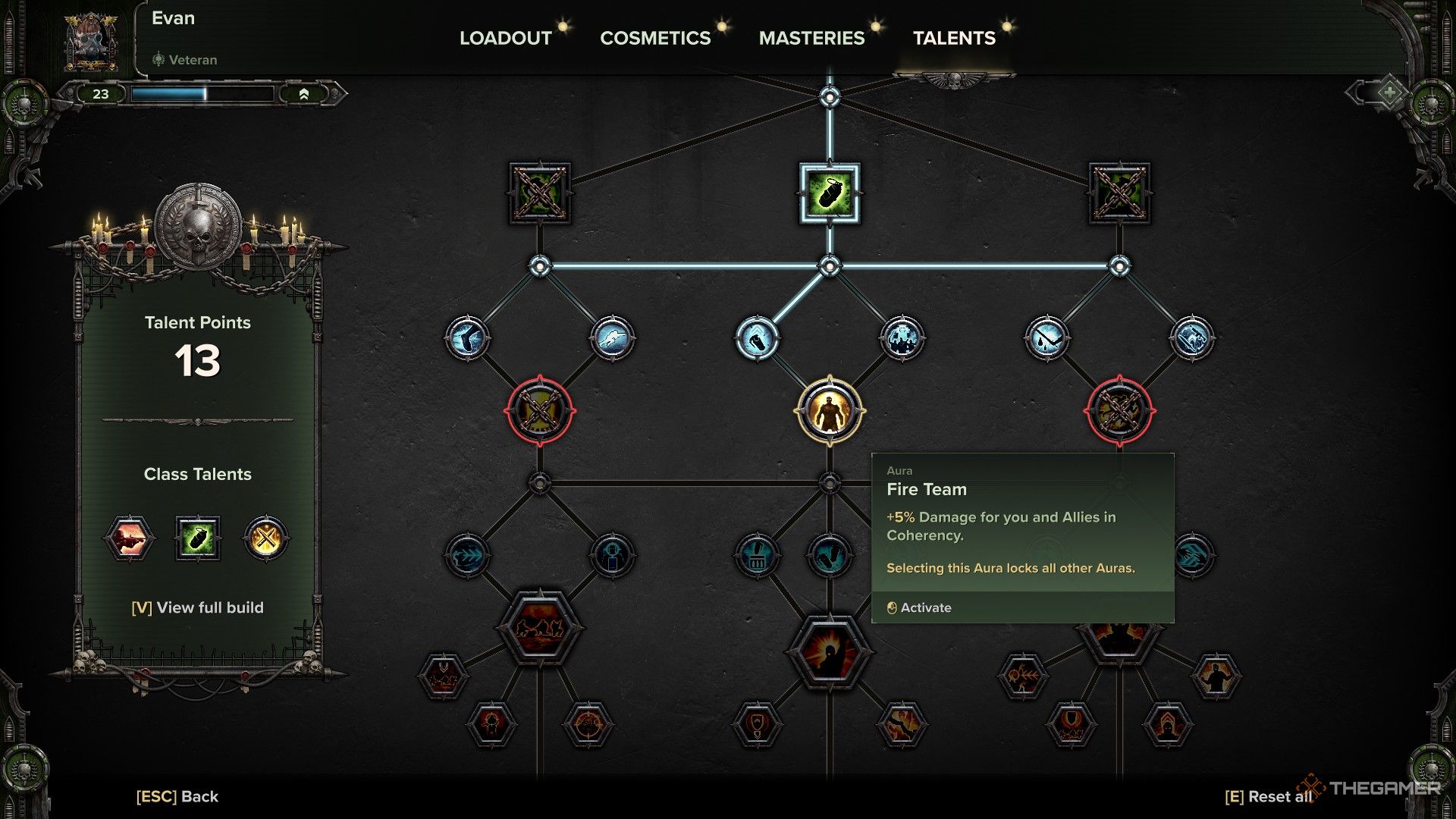 Warhammer 40,000: Darktide - The unlockable passives available to the Veteran.
