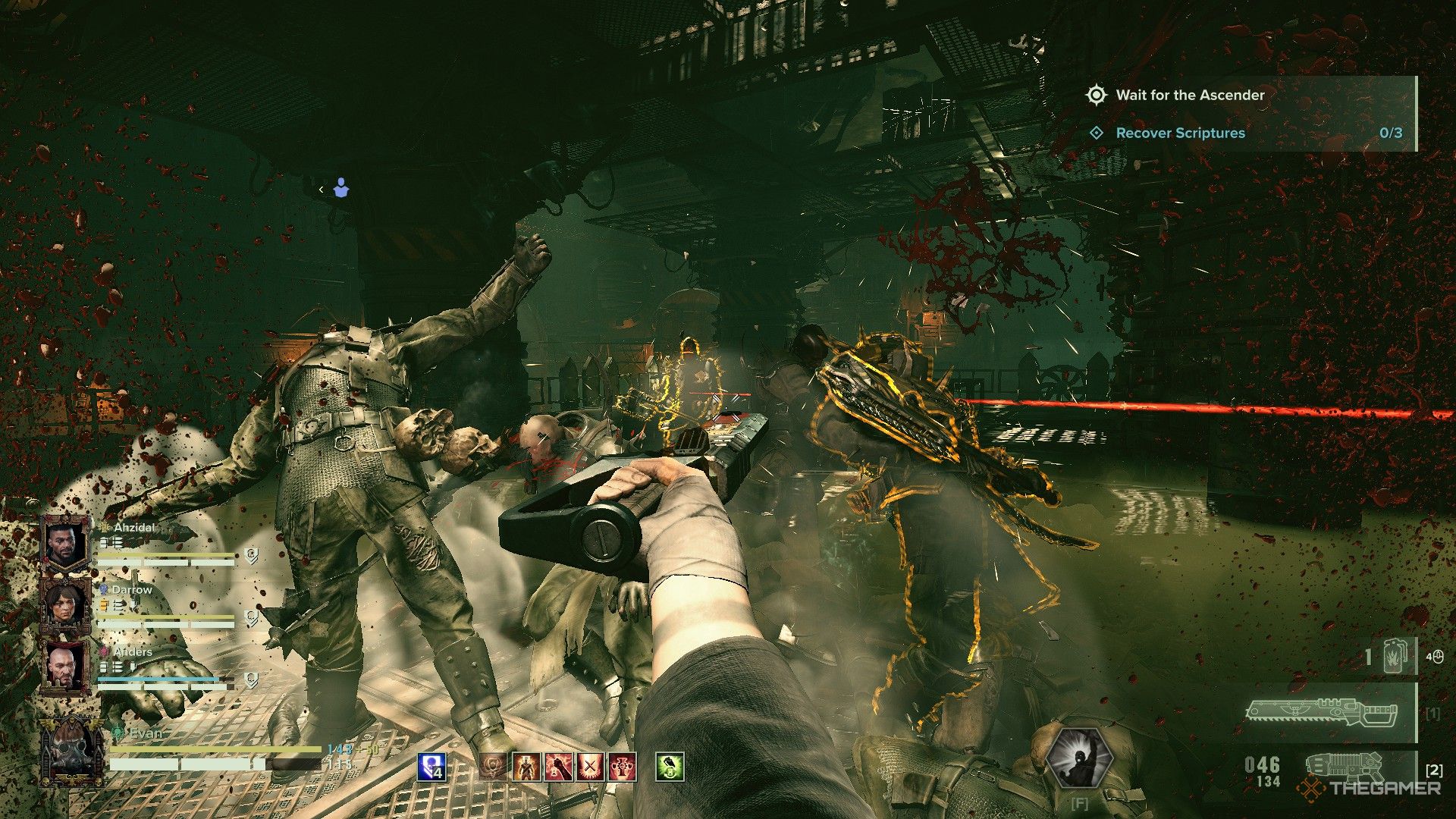 Warhammer 40,000: Darktide - Several elites staggered with a single swing.