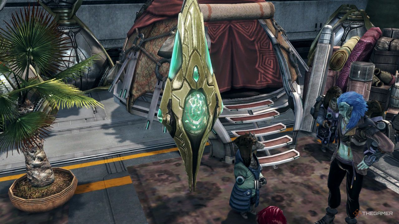 A focus on the augment adding device in xenoblade chronicles x definitive edition.