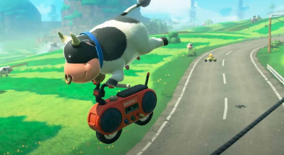 Mario Kart World's breakout star: the cow.