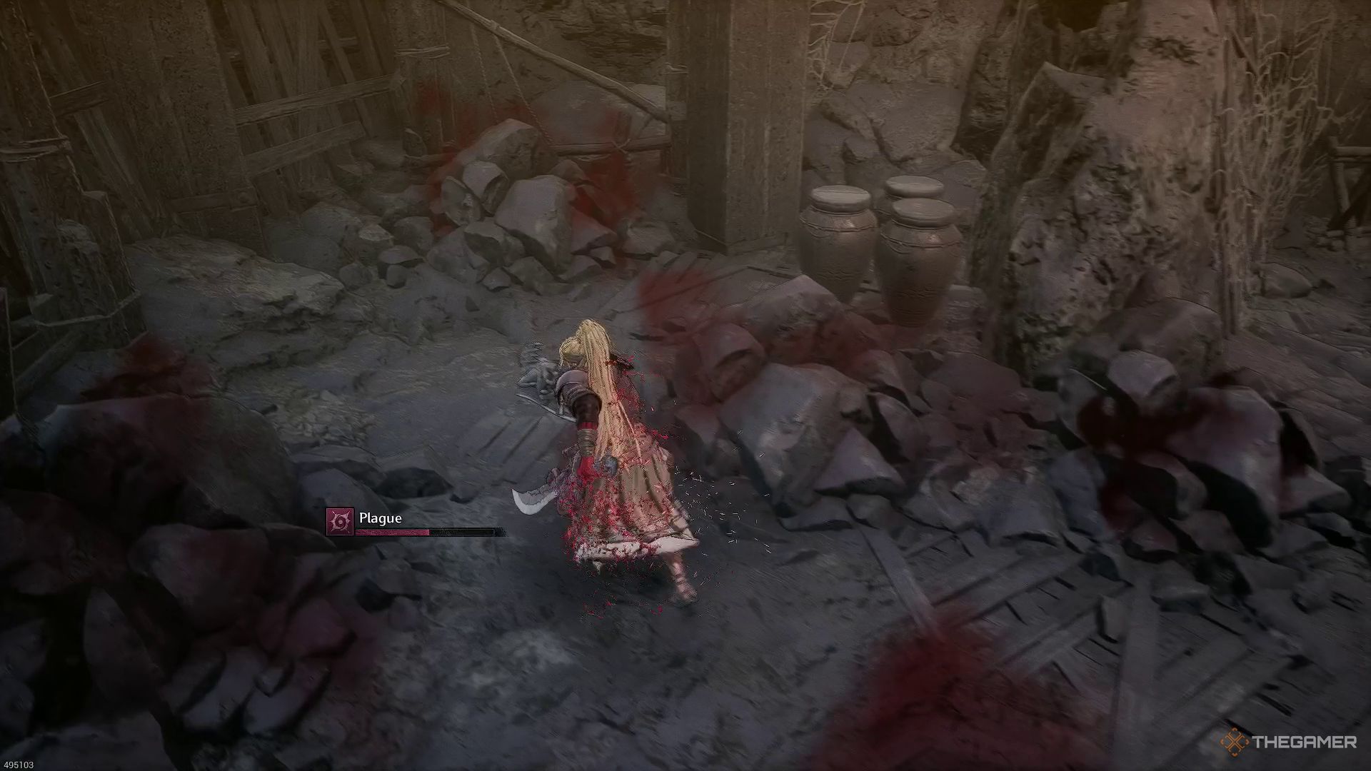 The image shows the jar containing the Jarling in Linon Mines in The First Berserker: Khazan.