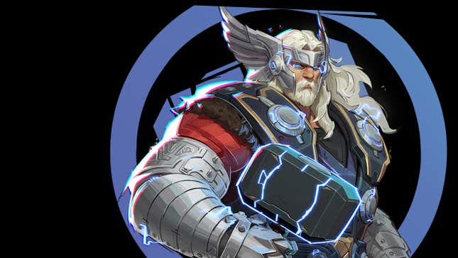 Promotional art for Marvel Rivals shows Thor carrying his hammer.
