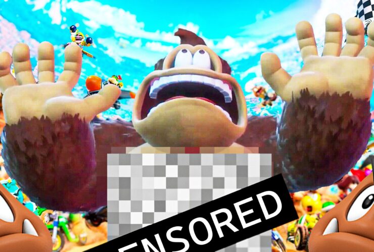Donkey Kong Definitely Knows He's Naked In Mario Kart World