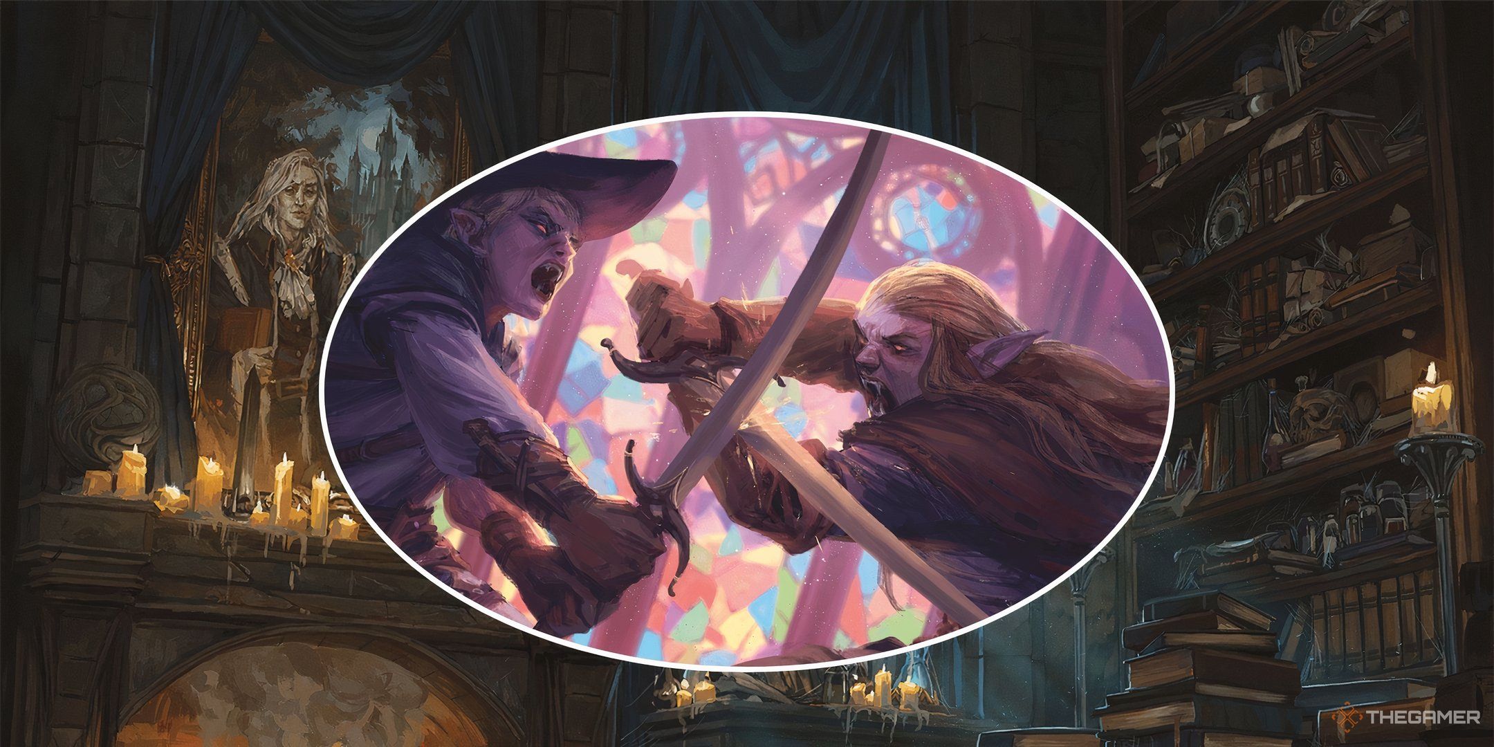 Two vampires fighting in the Domains of Dread in Dungeons & Dragons.