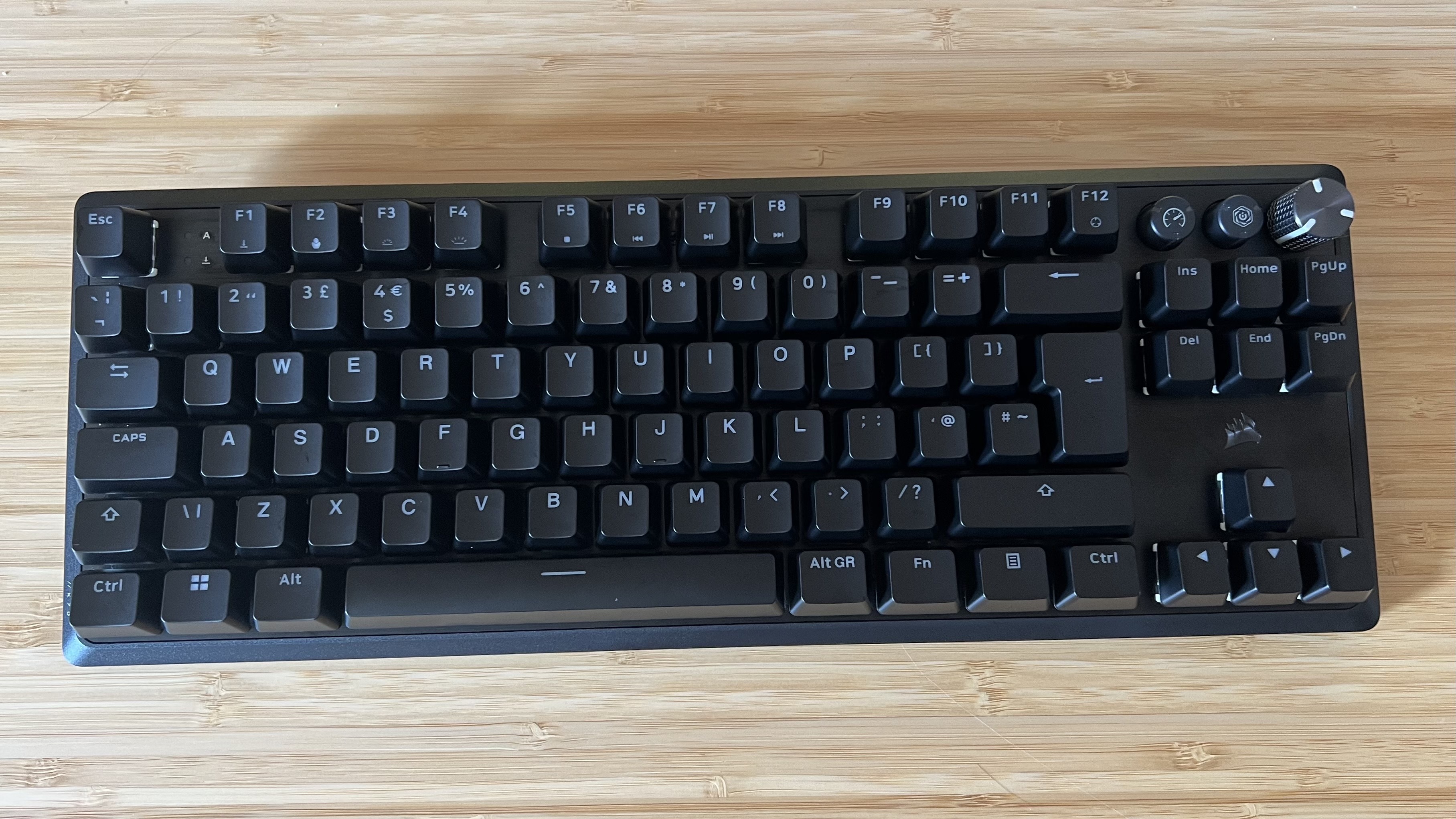 Corsair K70 Pro TKL gaming keyboard without RGB backlighting on