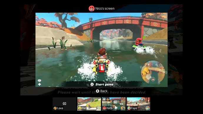 Nintendo Switch 2 screenshot showing the ability to view a friend's screen in Mario Kart World