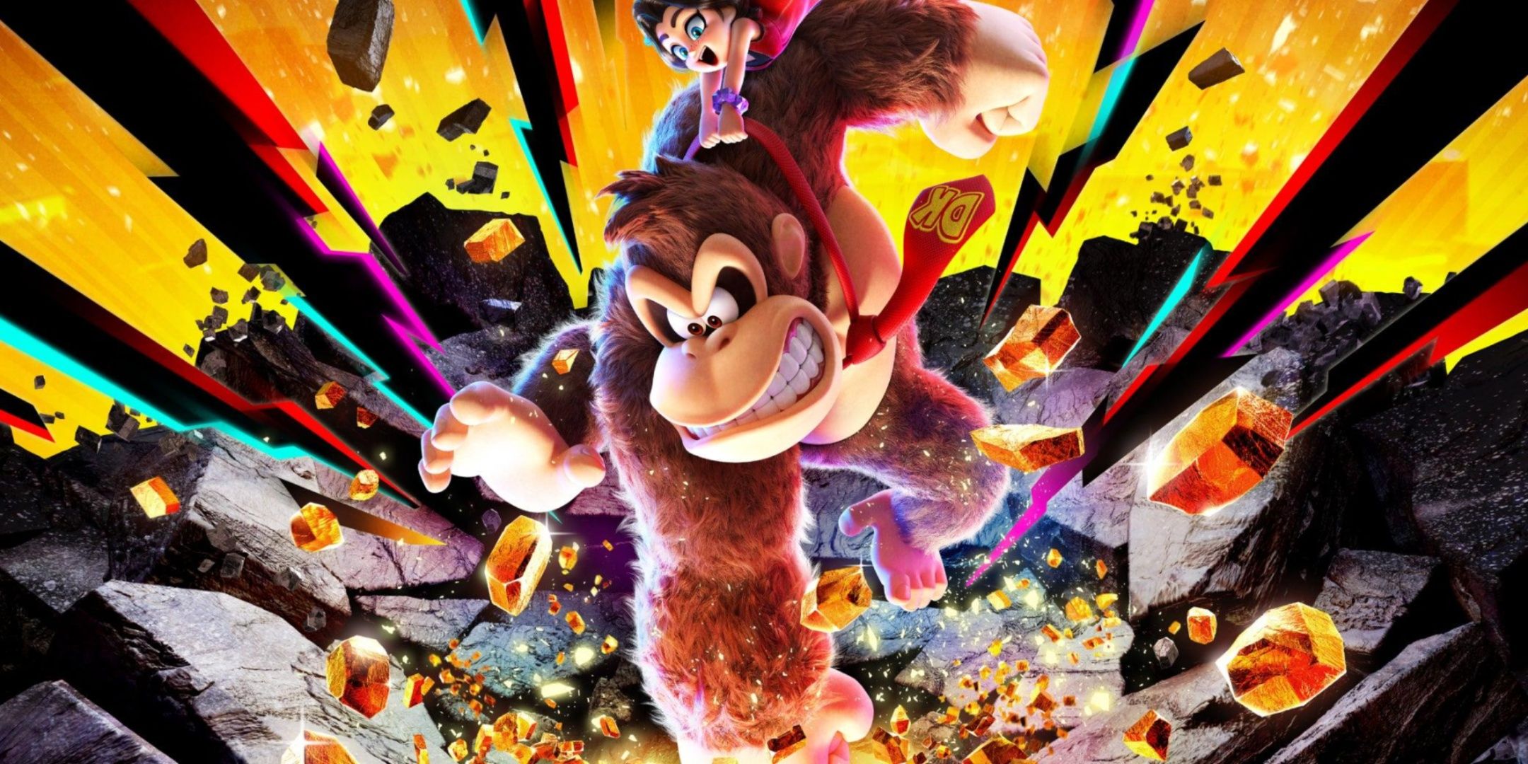 Donkey Kong and Pauline in Donkey Kong Bananza.