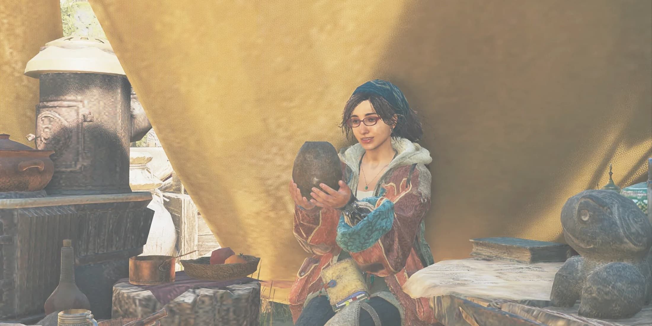 MH Wilds Alma in camp