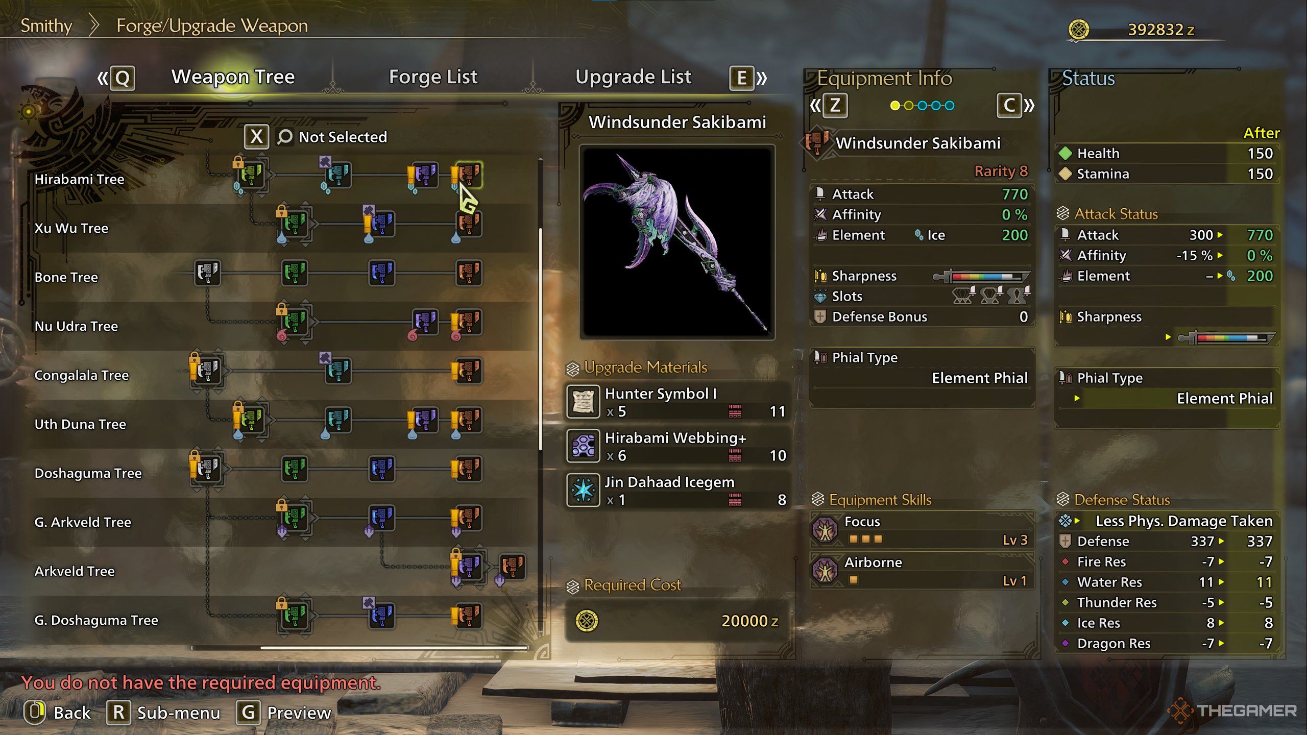 A forge preview image of windsunder sakibami in monster hunter wilds.