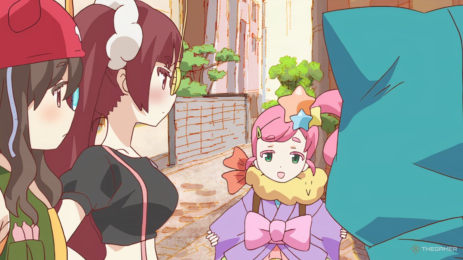 A photo of Rito from Urahara and her friends talking with Misa.