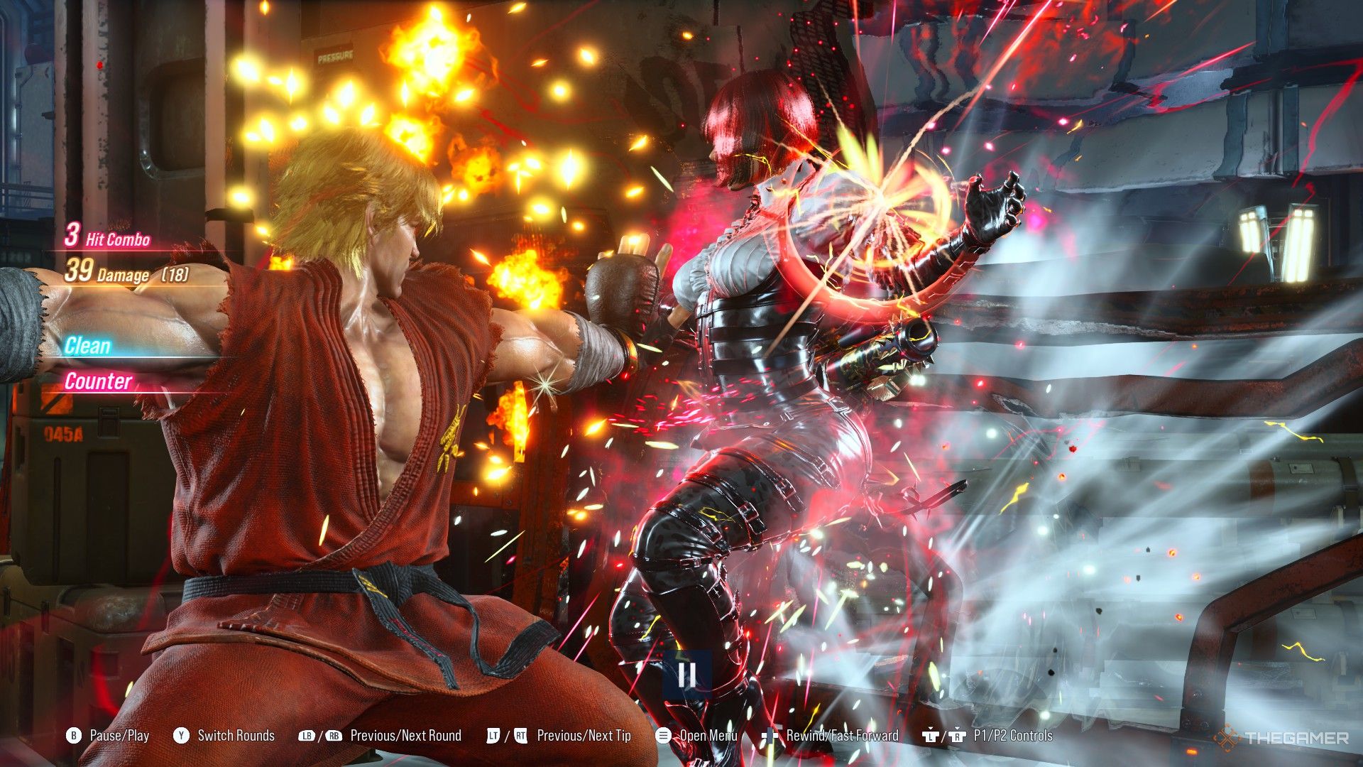 A Tekken 8 fight with various pieces of information displayed on the left side of the screen