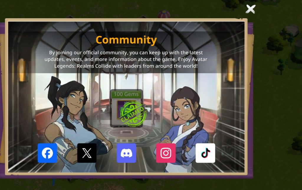Avatar: Realms Collide Joining Community Reward