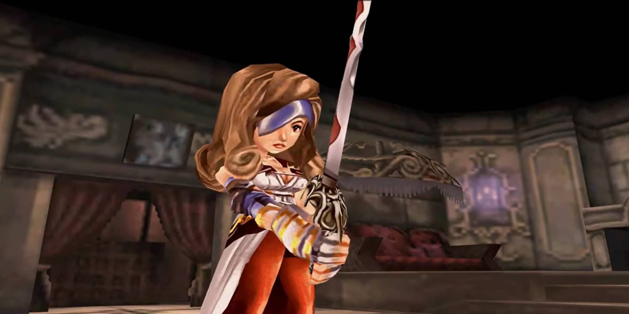 Beatrix about to wipe out the party as a boss in Final Fantasy 9.