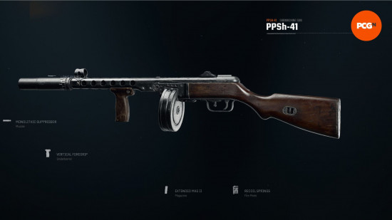 Best Warzone SMGs: a small fully automatic gun with a wooden stock.