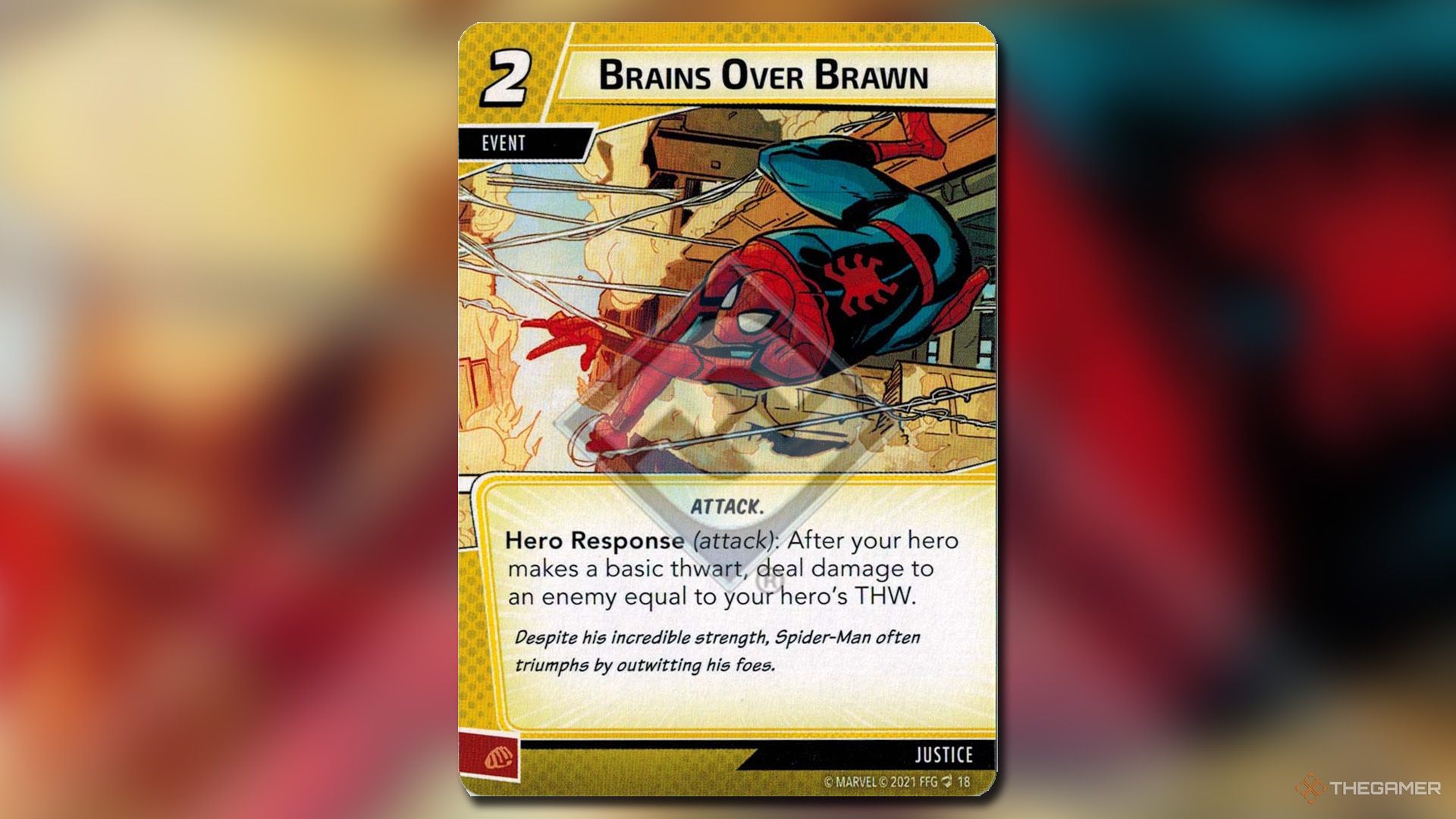 Brains over Brawn card from Marvel Champions.