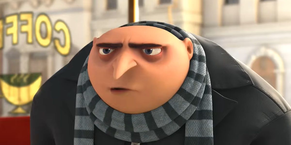 A close-up of Gru in Despicable Me.