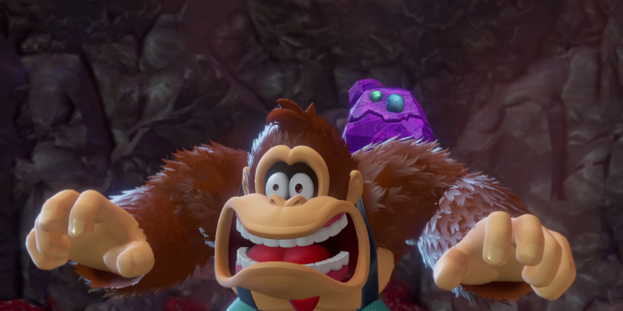 Donkey Kong and his friend in Donkey Kong Bananza.