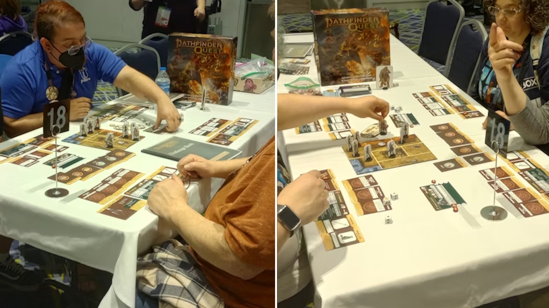 The Pathfinder Quest board game in play