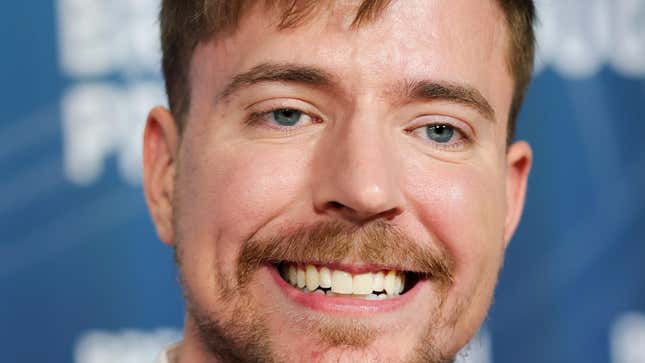 MrBeast smiles at an Amazon TV premier.