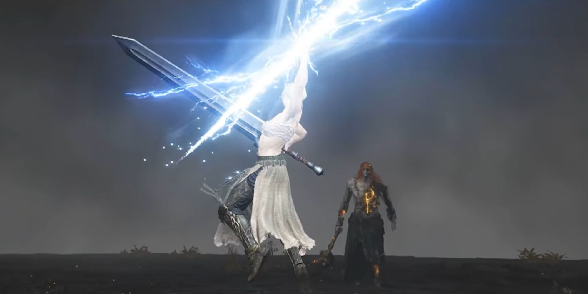 Throwing the lightning spear at Radagon of the Golden Order