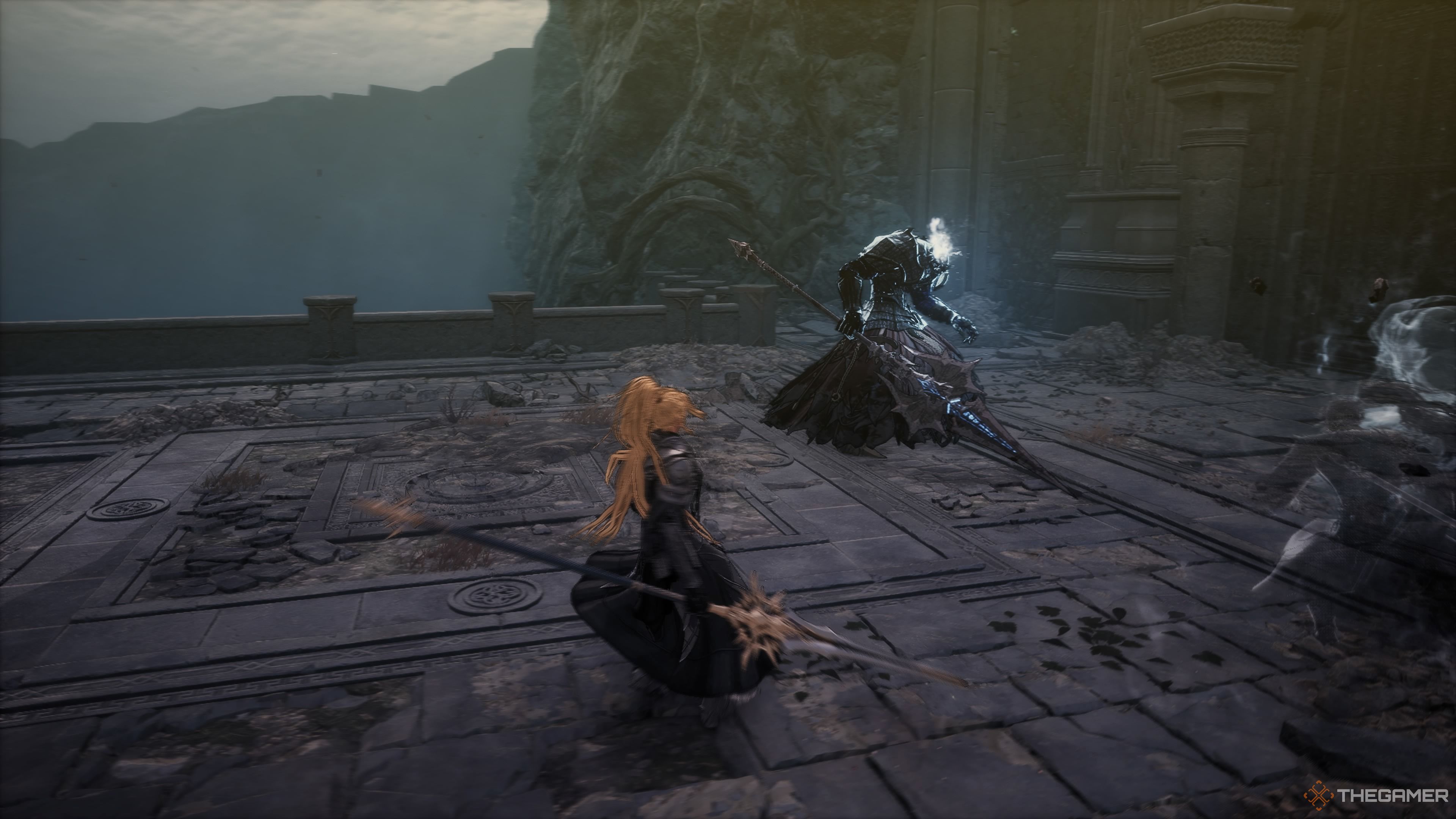 Fighting Pleuvious during The Vow mission in The First Berserker Khazan.