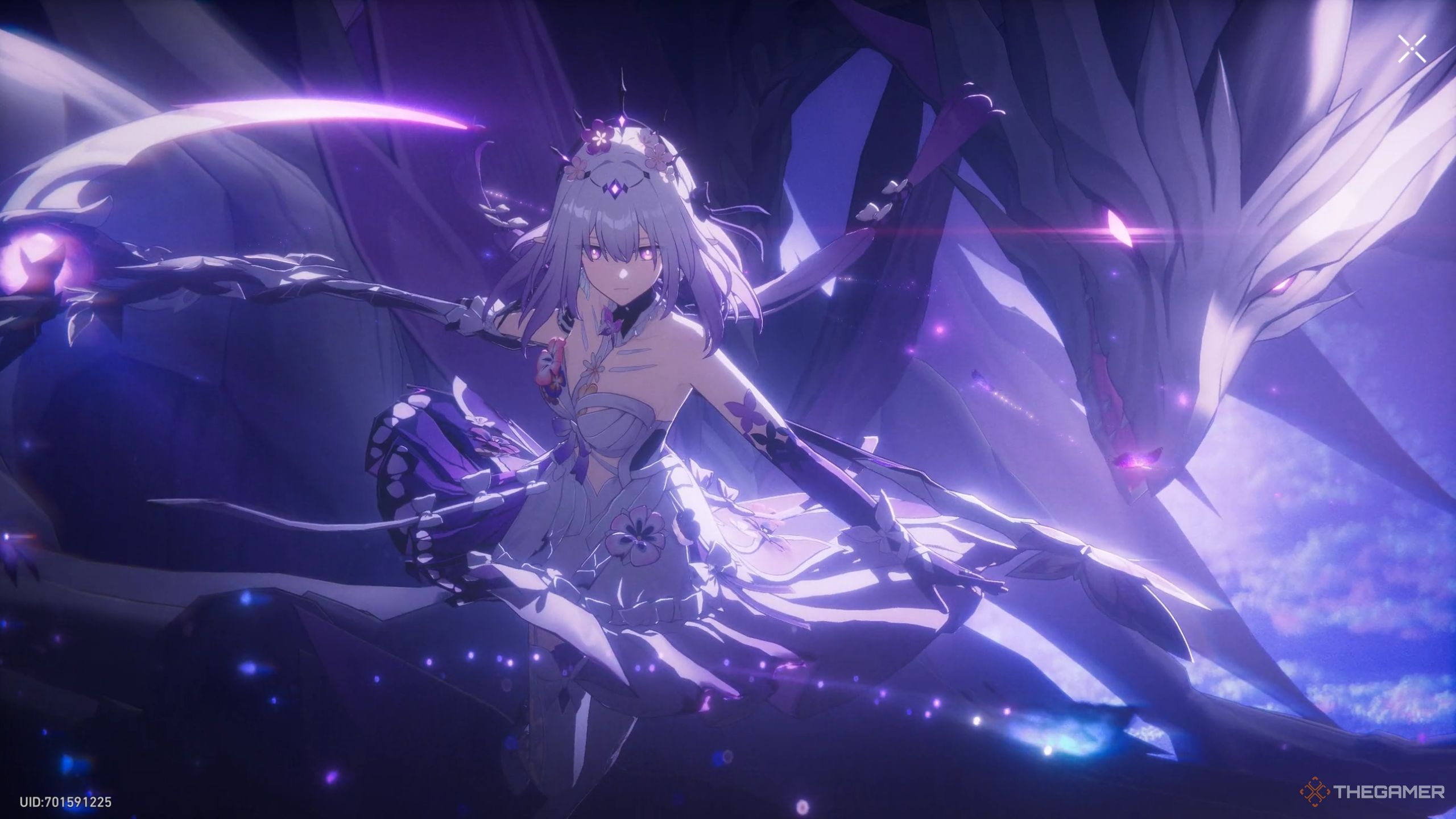 Honkai Star Rail Castorice cool pose with dragon.